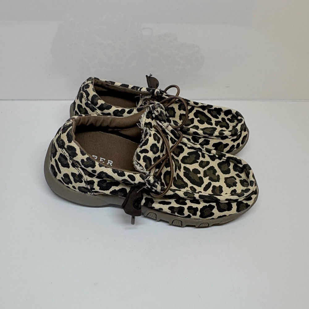 Roper Girls Kids Size 1 Chillin Leopard Lace Up Casual Comfort Shoes